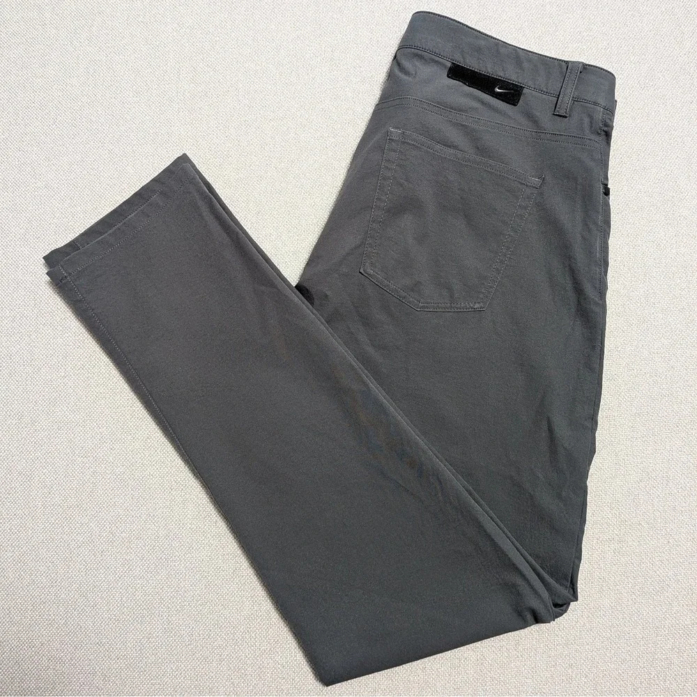 Nike Men's Pants Dark Grey 34x34 Slim Fit Dri-FIT Stretch Performance